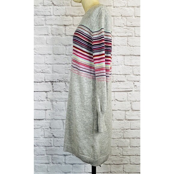 Gap Womens Sweater Dress Wool Blend Rainbow Stripe Multicolor Midi Petite MEDIUM - Picture 7 of 9